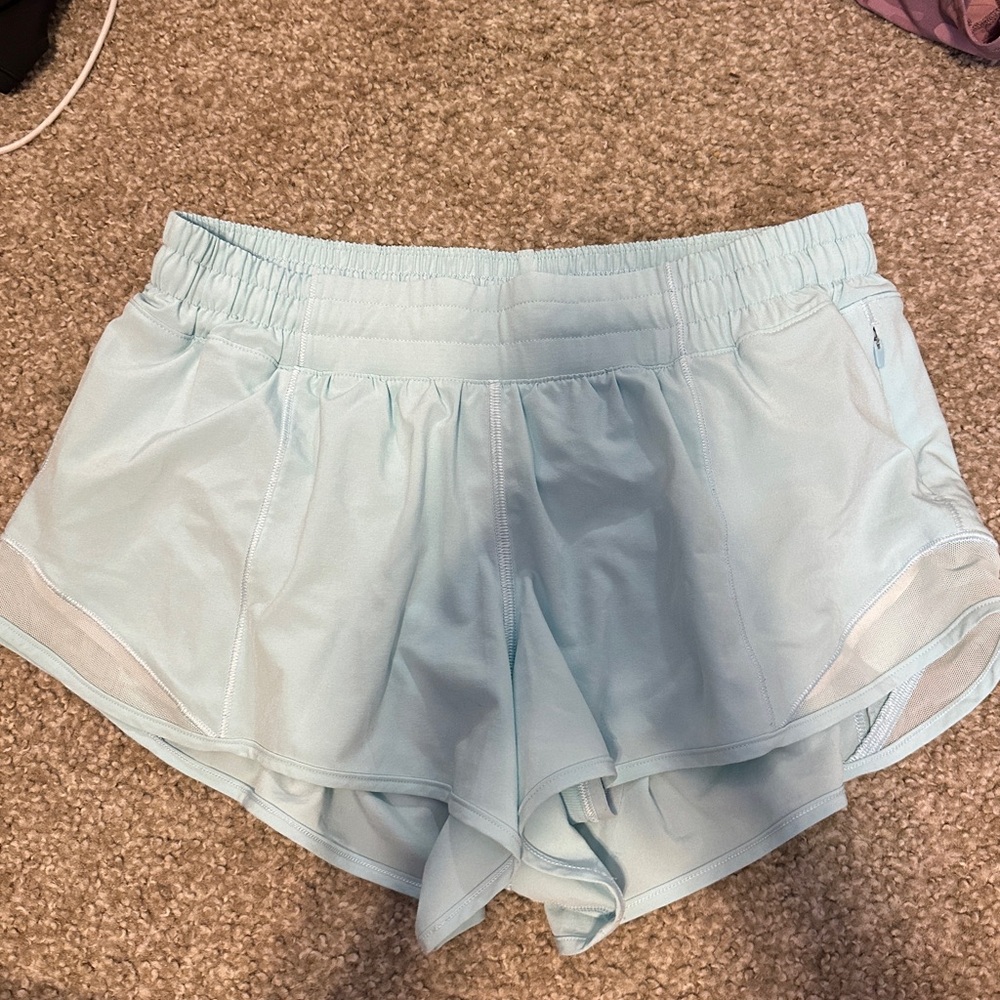 Light Blue Lululemon Hotty Hot Shorts